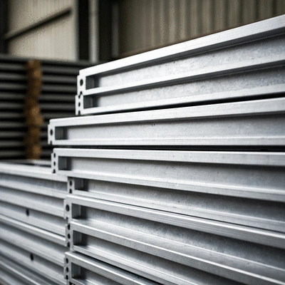 Close-up of clean, well-maintained aluminium formwork panels